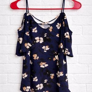 Kaileigh Midnight and Beige Floral Blouse